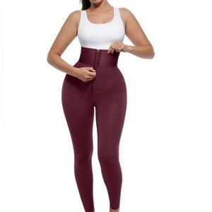 NWT Shapellx Women’s Hourglass Shapewear Corset Faja Leggings XXL 16-18 Red